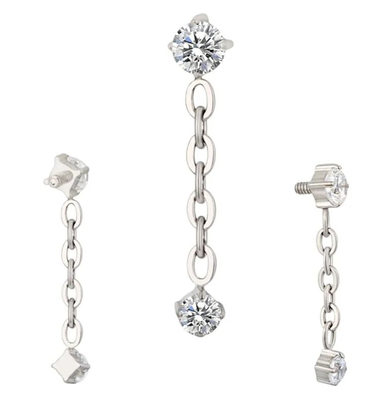 Luna Dangle Titan Labret Sølv