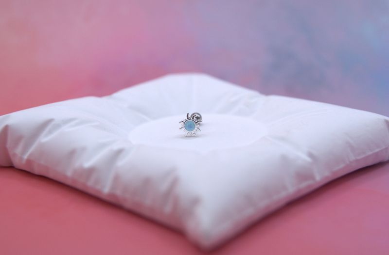 Silver Opal Sun piercing