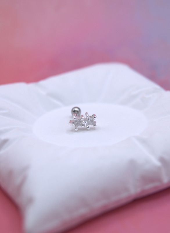 Silver Duo Star piercing