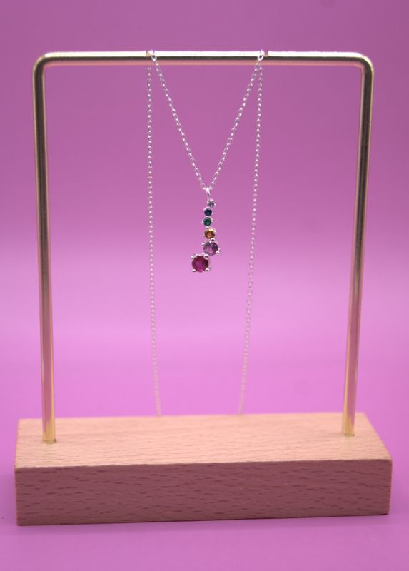 Rainbow Zirconia Halskjede