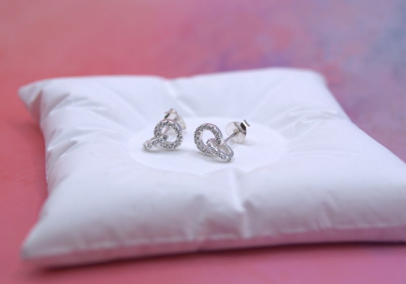 Silver Duo Circle Øredobber