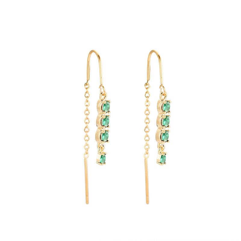 Emerald Drop Ear Chain