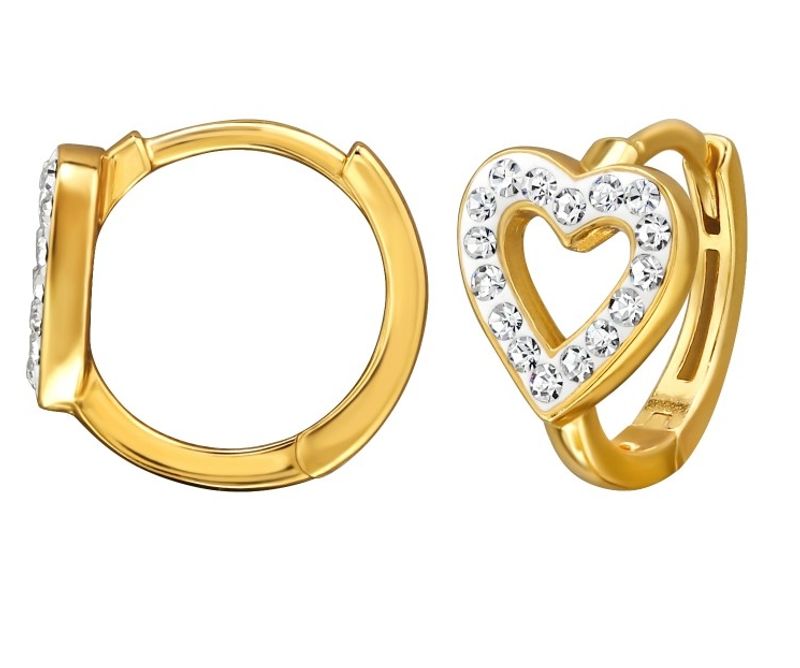 Golden Heart Huggie Øredobber