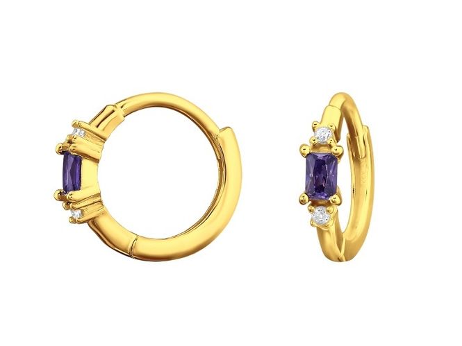 Hovedbilde Amethyst Glow Huggie Øredobber