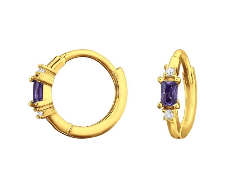 Amethyst Glow Huggie Øredobber